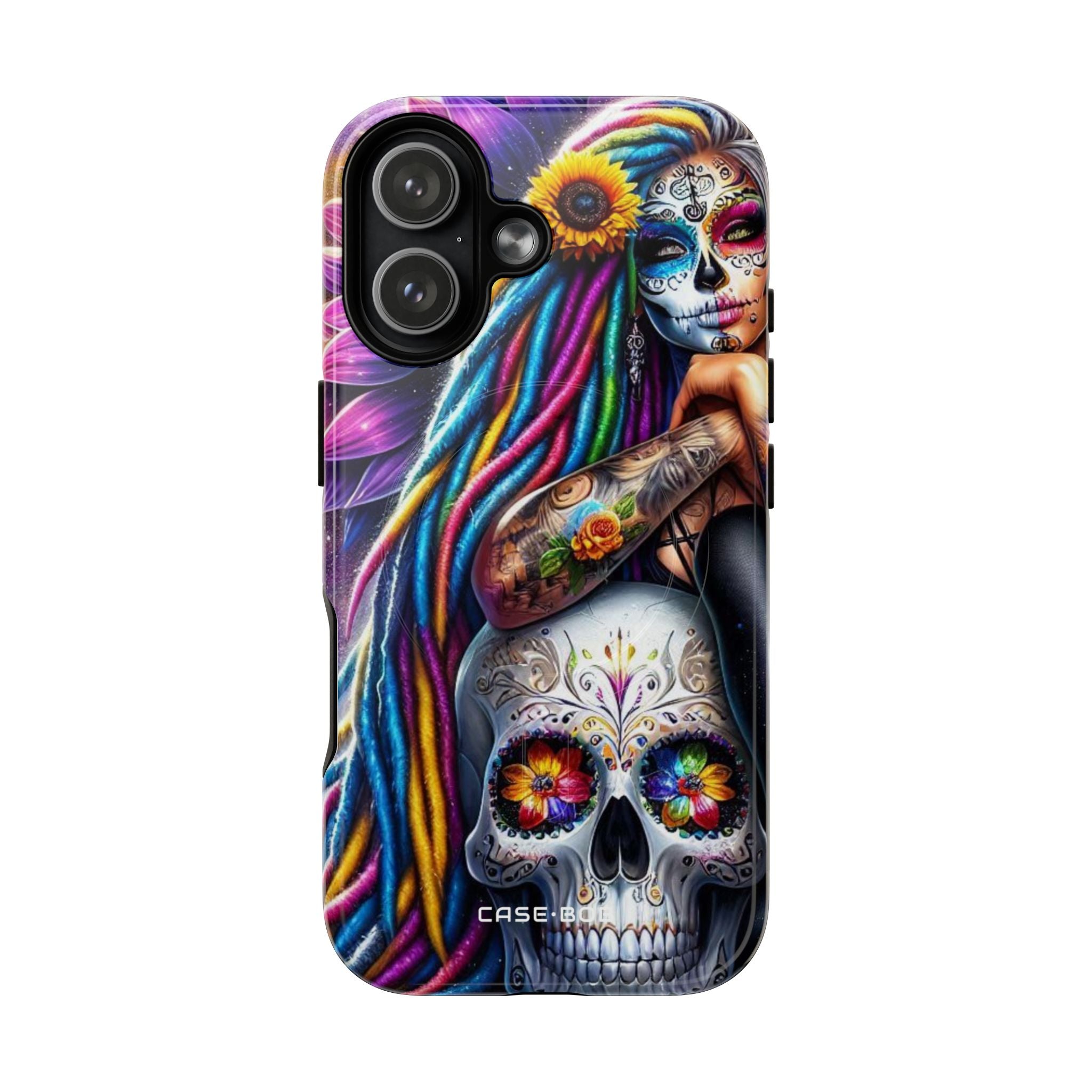 Sunflower Skull Glow iPhone 17 Case - Tough+ - CASE•BOB