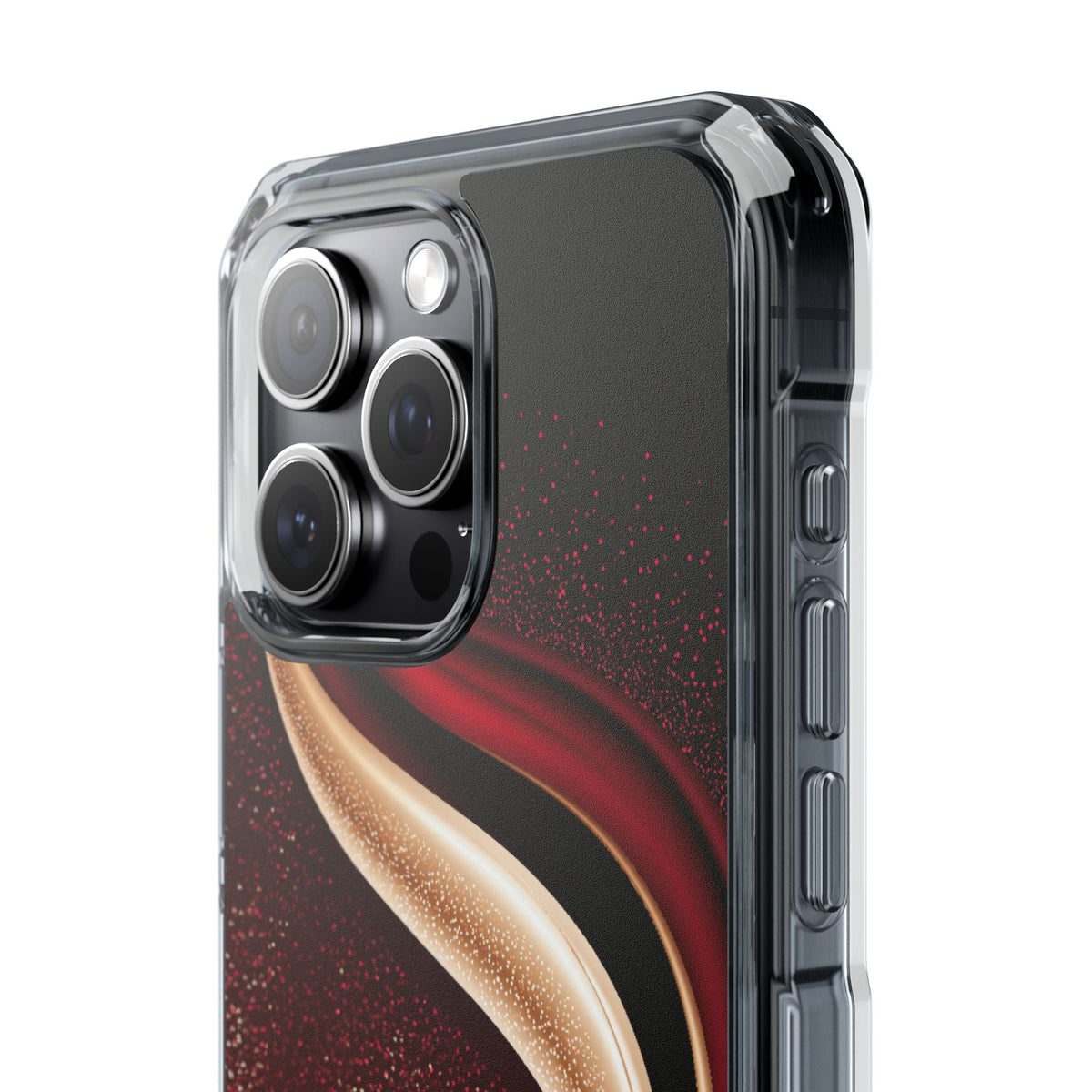 Gilded Crimson Flow · Clear Impact Magnetic Phone Case for iPhone · Red