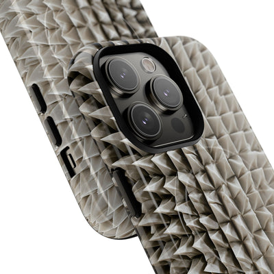 Beige Tough 2.0 Magsafe Phone Case for iPhone - Bone Spiked Grid