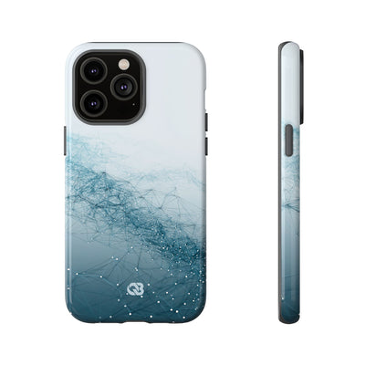 Teal Tough Phone Case for iPhone - Cyan Vector Lattice