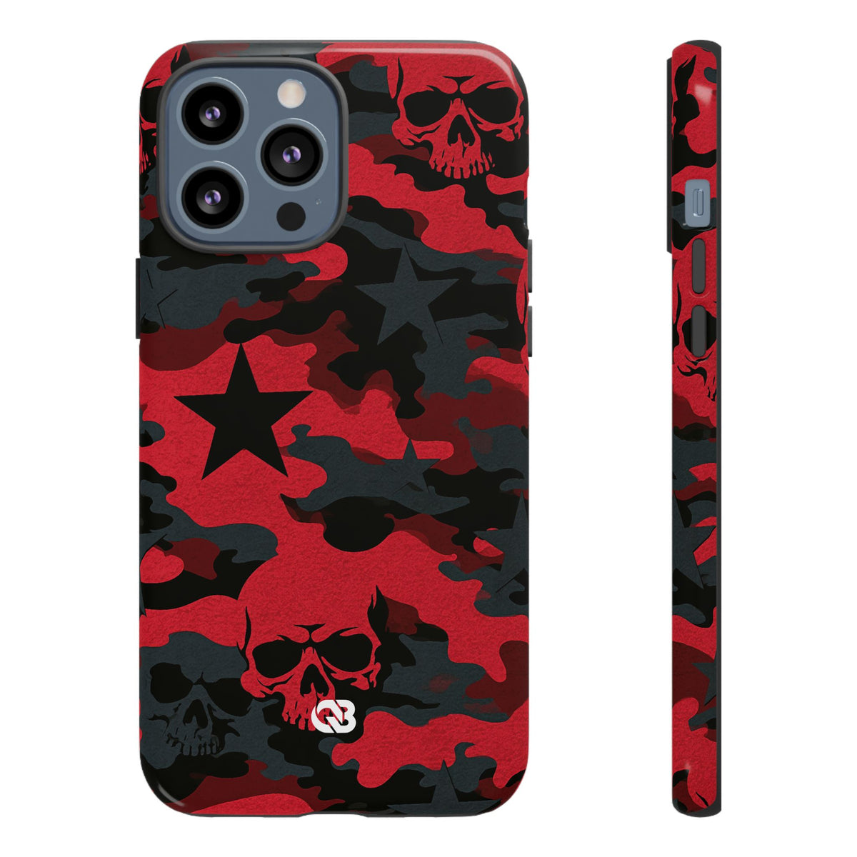 Crimson Skull Camo · Tough Phone Case for iPhone · Red