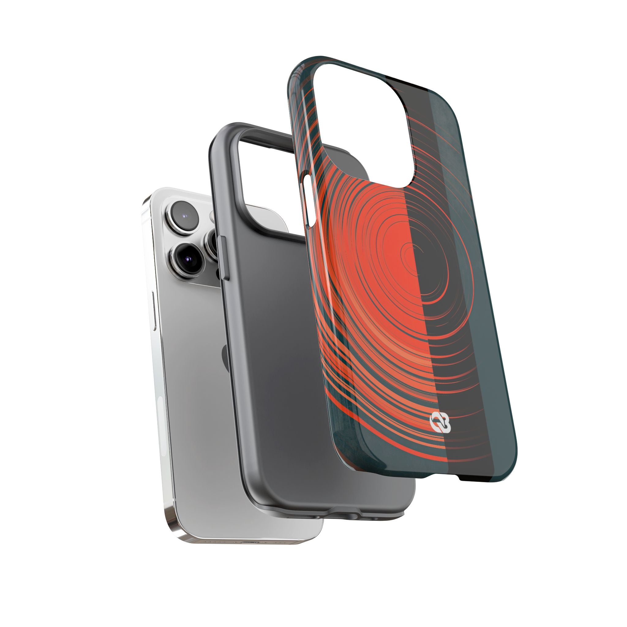 Teal Tough Phone Case for iPhone - Burnt Slate Radial