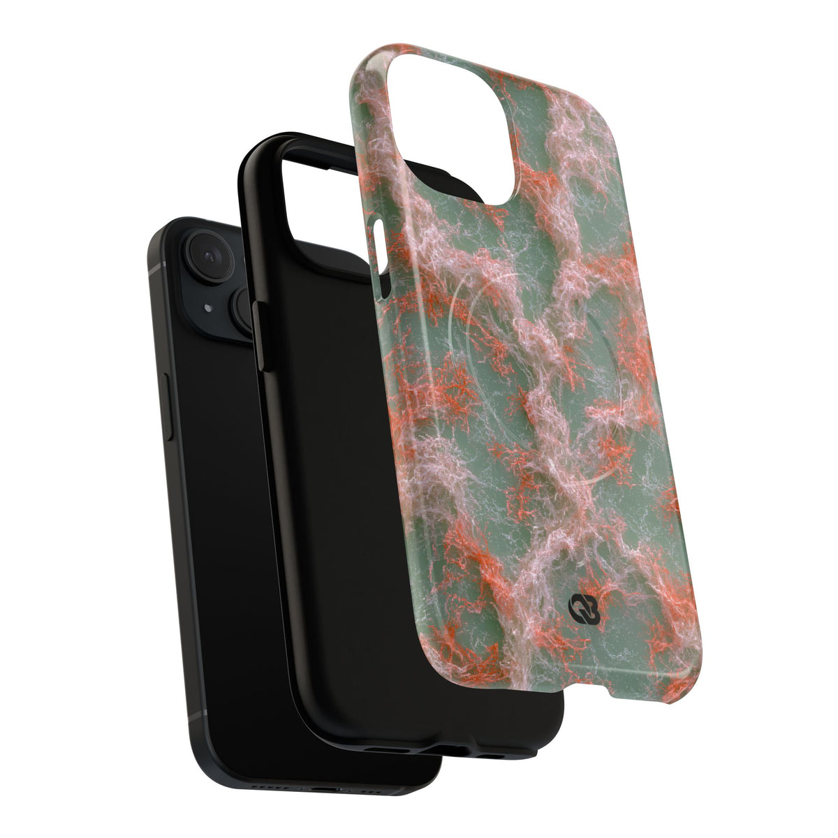 Coral Pixel Matrix · Tough 2.0 Magnetic Phone Case for iPhone · Green