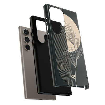 Black Tough Phone Case for Samsung - Obsidian Sand Willow