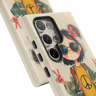 Retro Peace Girl · Tough Custodia per Samsung