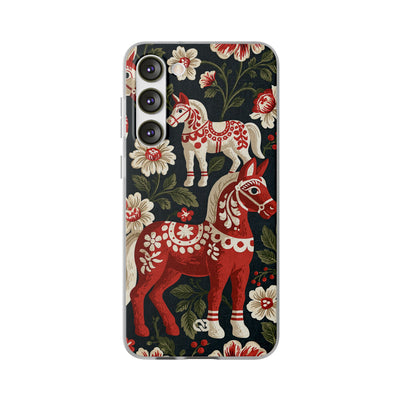 Nordic Dala Meadow · Lite Phone Case for Samsung · Red