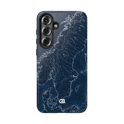 Nordic Contour Chart · Tough Phone Case for Samsung · Blue