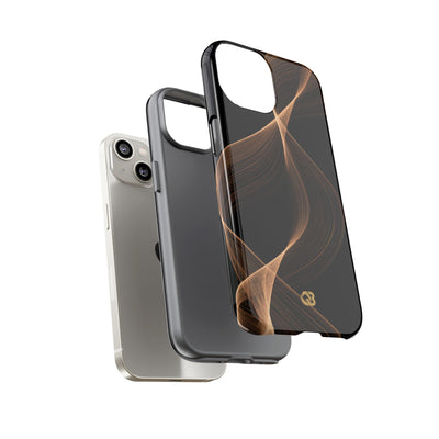 Brown Tough Phone Case for iPhone - Copper Silk Wave