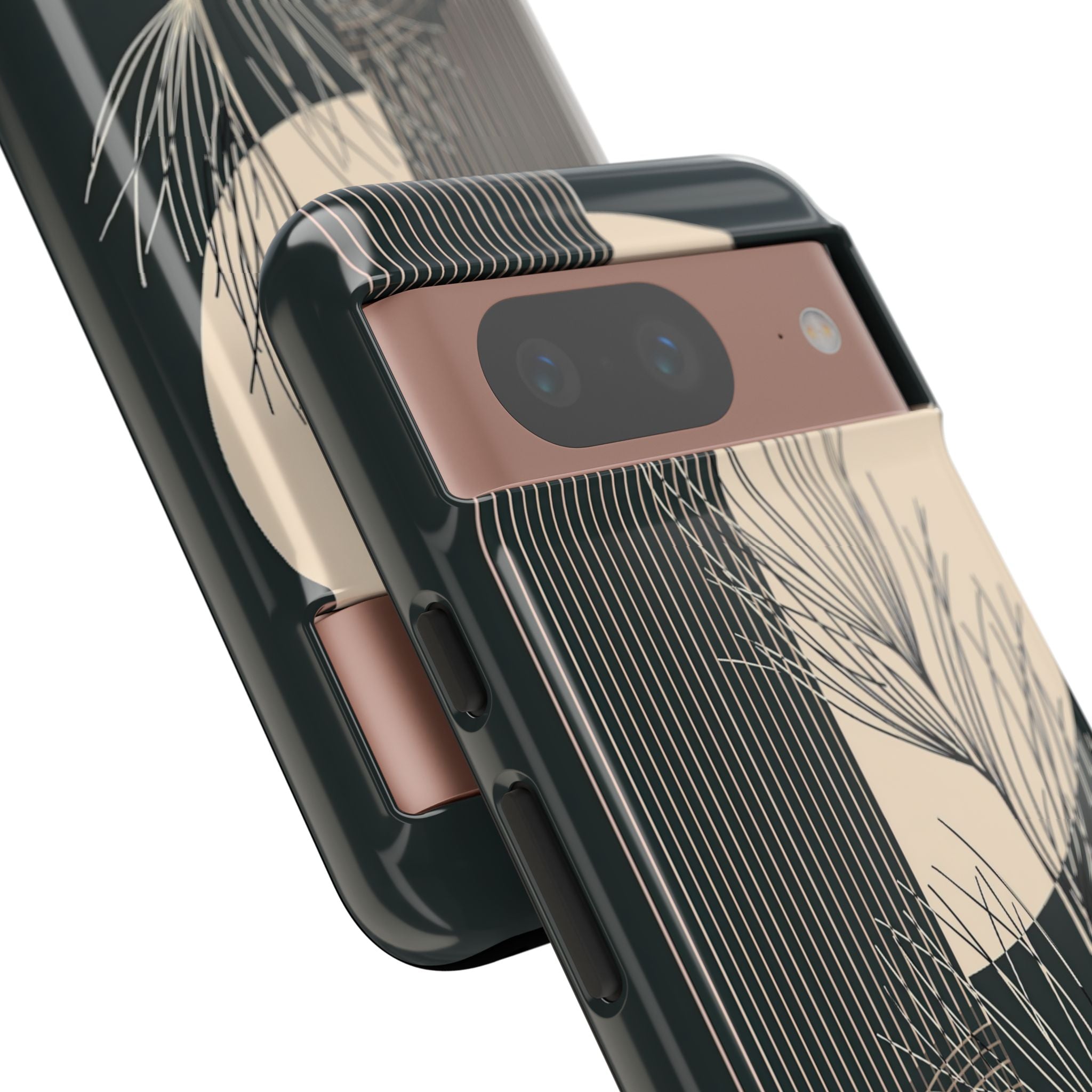 Black Tough Phone Case for Google Pixel - Obsidian Sand Willow