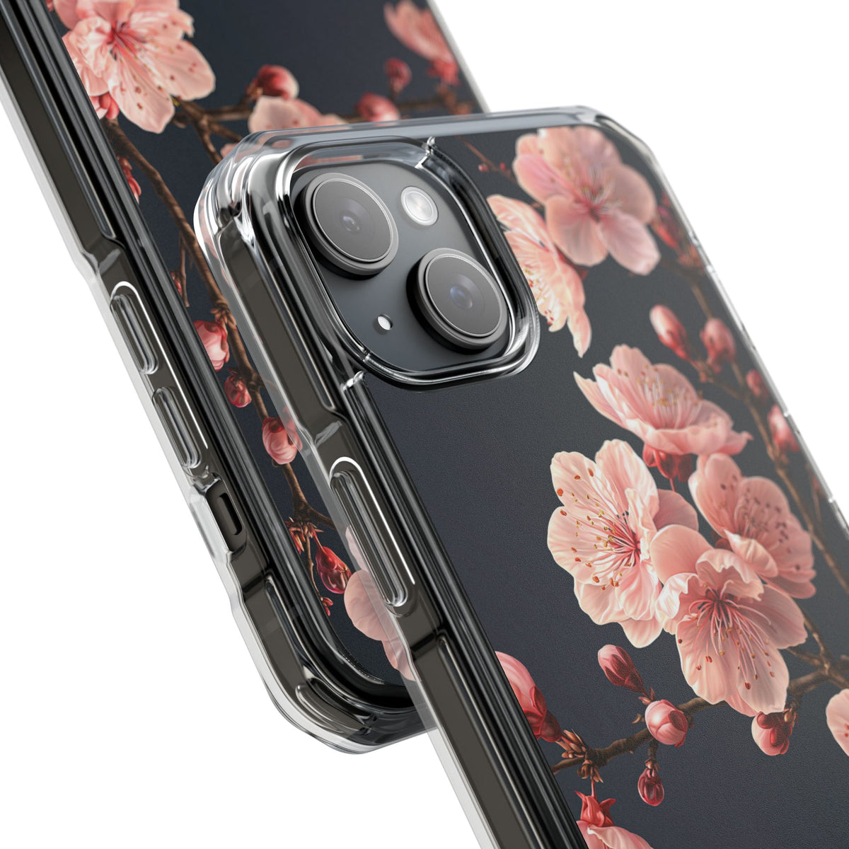Midnight Sakura Bloom · Clear Impact Magnetic Phone Case for iPhone · Pink