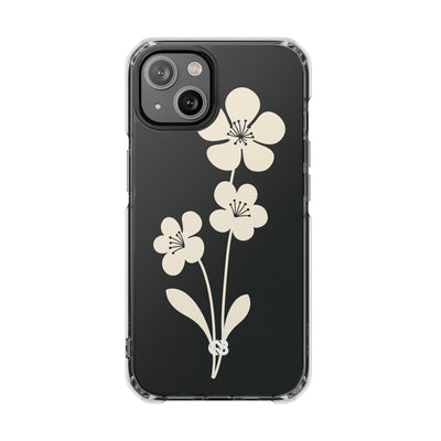 Black Impact MagSafe Phone Case for iPhone - Obsidian Cream Bloom