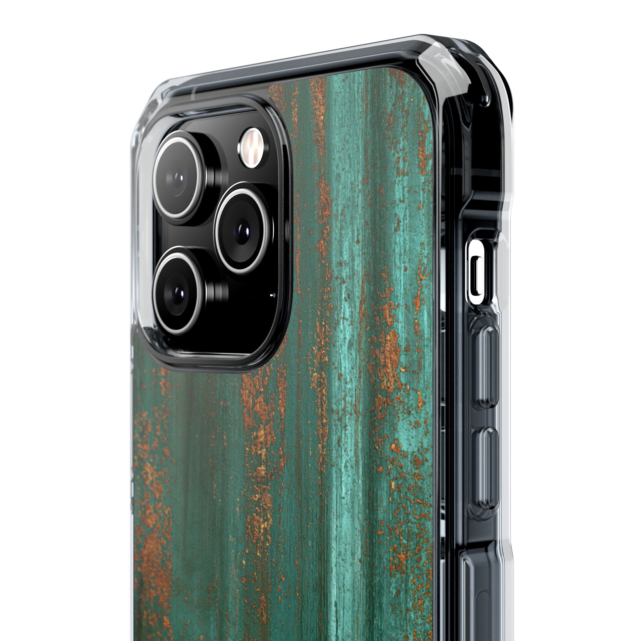 Teal Impact MagSafe Phone Case for iPhone - Verdigris Copper Siding