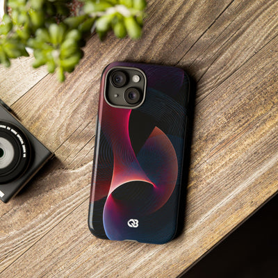 Black Tough Phone Case for iPhone - Cobalt Crimson Flux