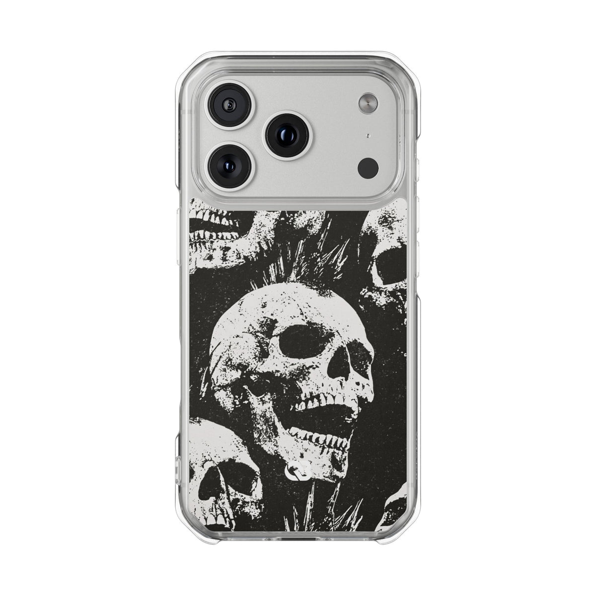 Punk Skull Riot · Clear Impact Magnetic Phone Case for iPhone · Black