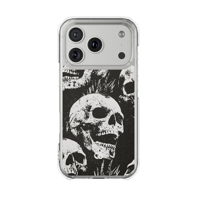 Punk Skull Riot · Clear Impact Magnetic Phone Case for iPhone · Black