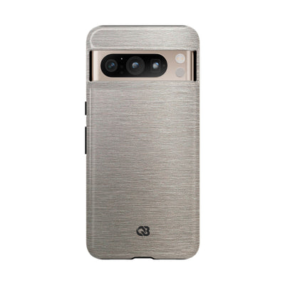 Brushed Silver Alloy · Tough Phone Case for Pixel ·  Silver