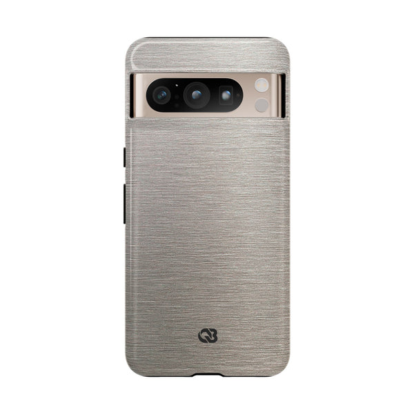 Brushed Silver Alloy · Tough Phone Case for Pixel ·  Silver