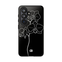 Black Tough Phone Case for Samsung - Noir Alabaster Orchid