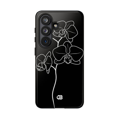 Black Tough Phone Case for Samsung - Noir Alabaster Orchid