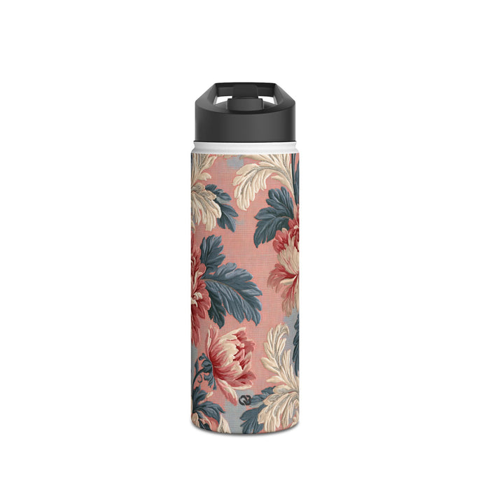 Blush Peony Jacquard · Insulated Water Bottle · Pink