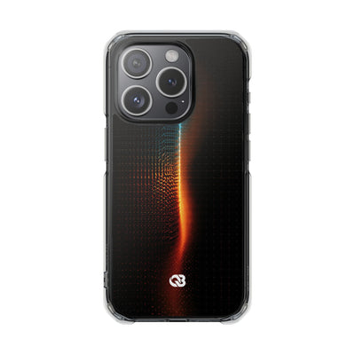 Luminous Refraction Grid · Clear Impact Magnetic Phone Case for iPhone · Black