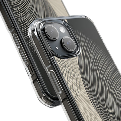 Beige Impact MagSafe Phone Case for iPhone - Obsidian Cream Plume