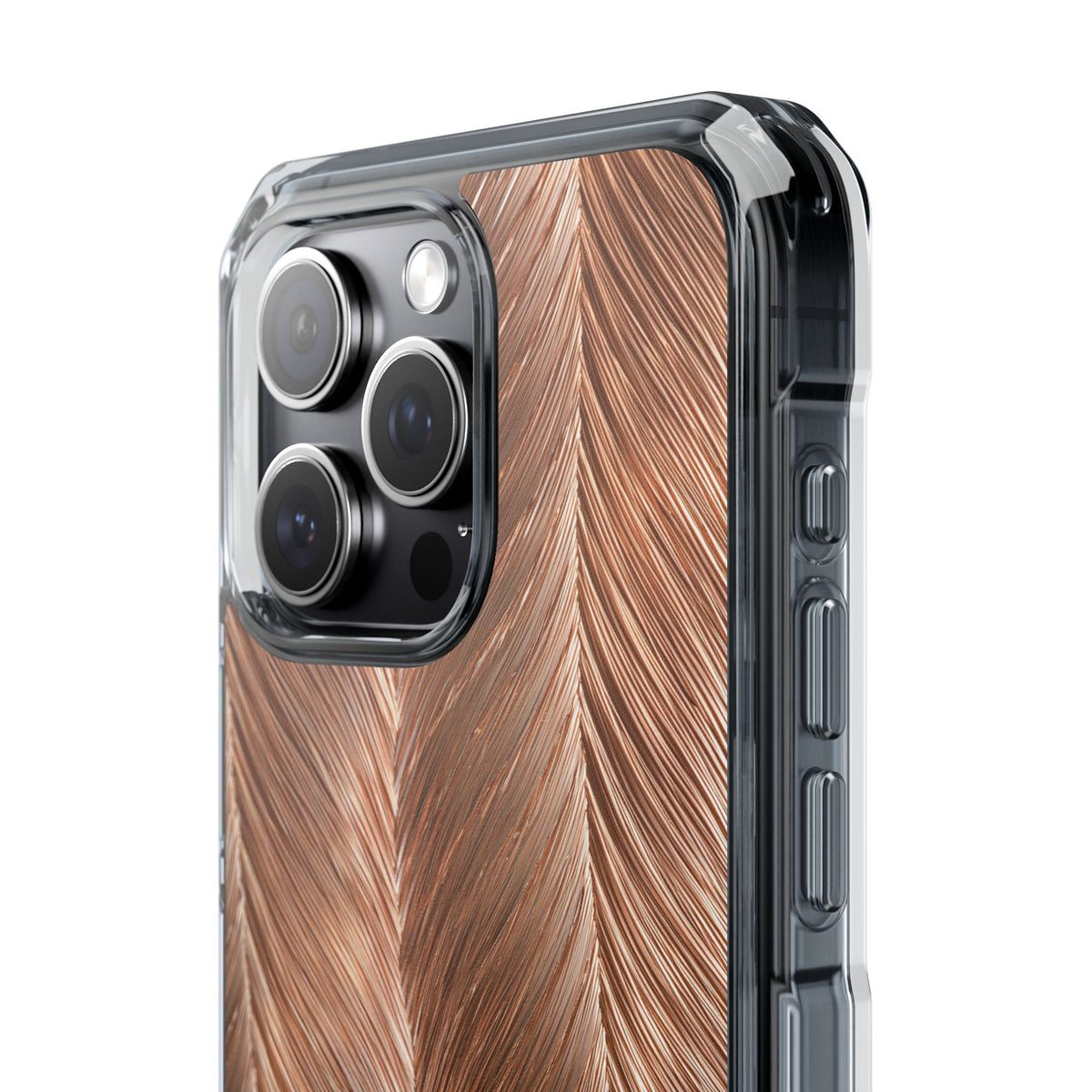 Rose Gold Weave · Clear Impact Magnetic Phone Case for iPhone · Brown