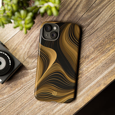 Gold Tough Phone Case for iPhone - Molten Copper Strands