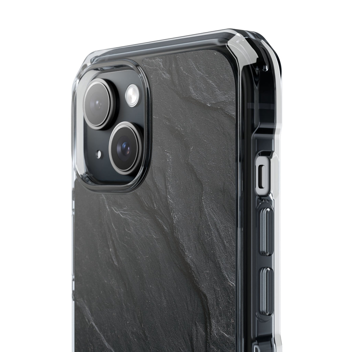 Dark Slate Strata · Clear Impact Magnetic Phone Case for iPhone ·  Black