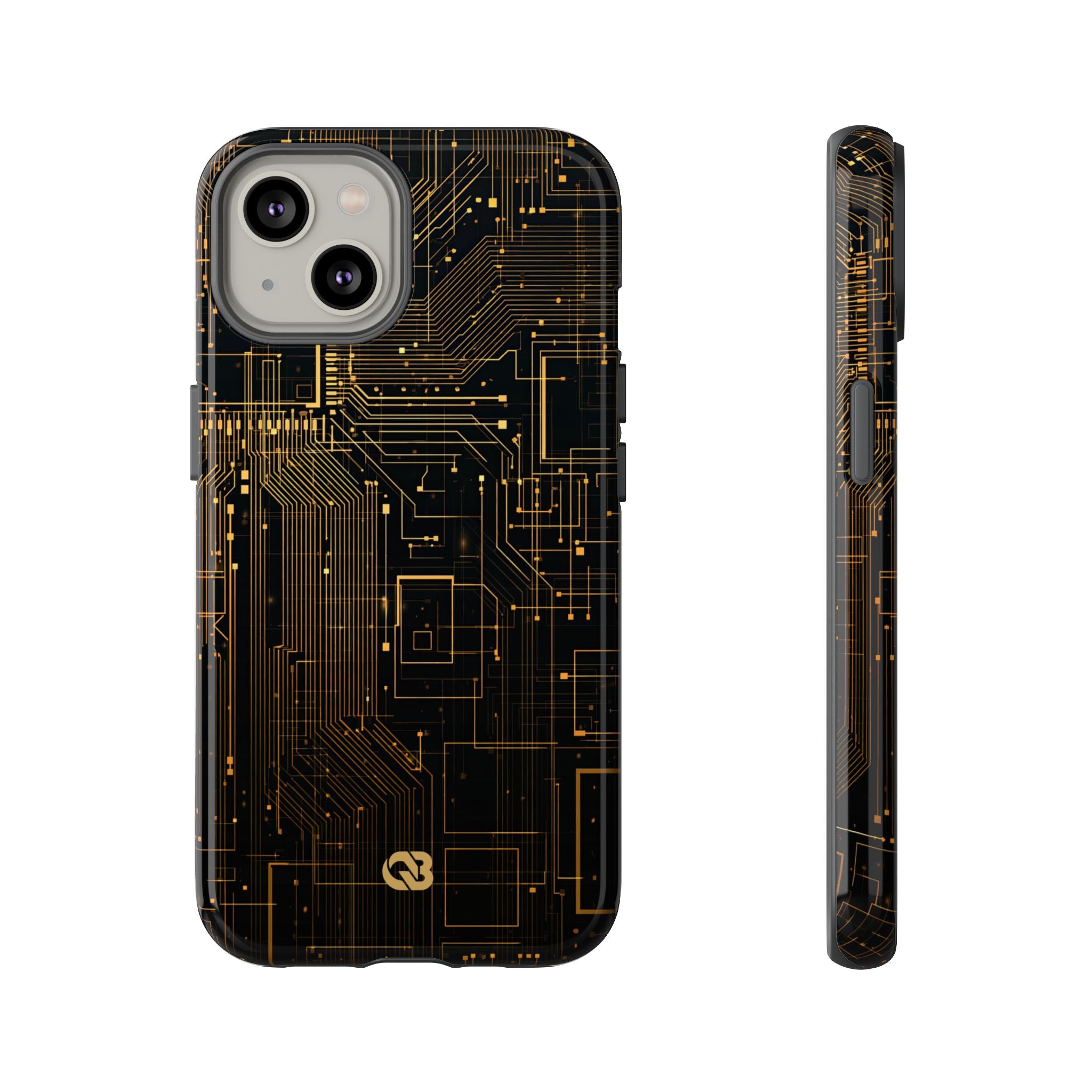 Gold Tough Phone Case for iPhone - Amber Core Mainframe