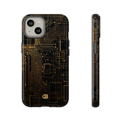 Gold Tough Phone Case for iPhone - Amber Core Mainframe