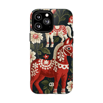 Nordic Dala Meadow · Tough 2.0 Magnetic Phone Case for iPhone · Red