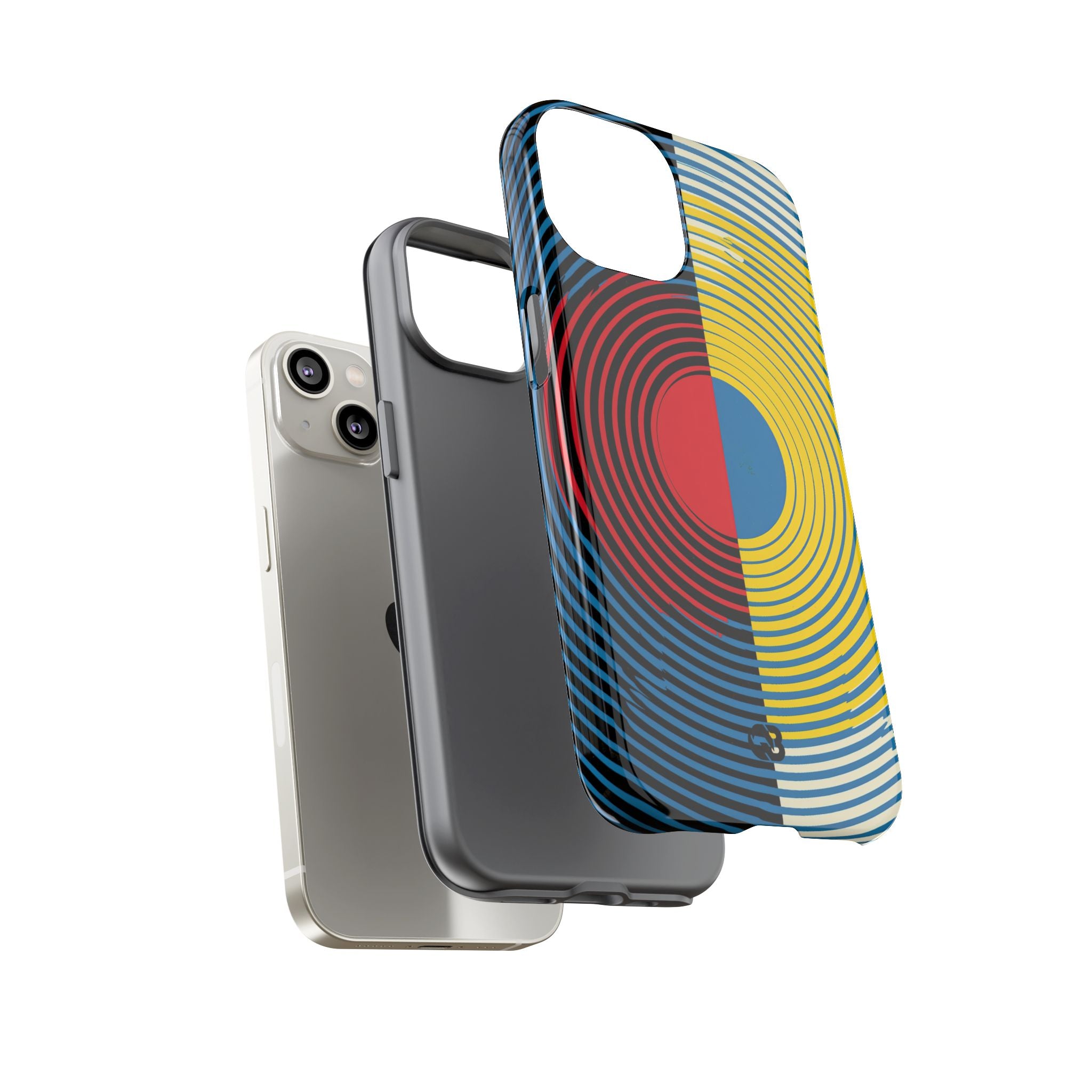Blue Tough Phone Case for iPhone - Primary Circuit Orbit