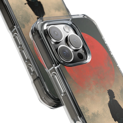 Crimson Moon Ronin · Clear Impact Magnetic Phone Case for iPhone · Red