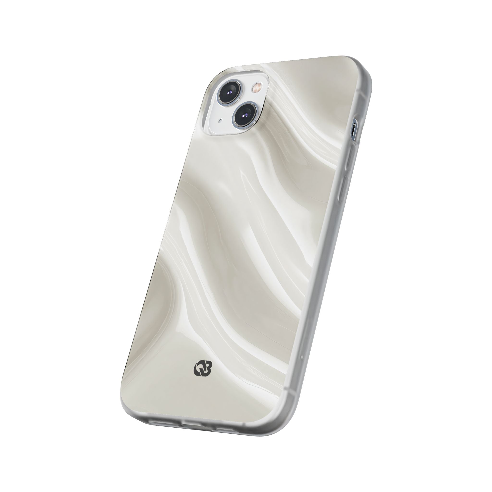 White Lite Phone Case for iPhone - Polished Ivory Wave