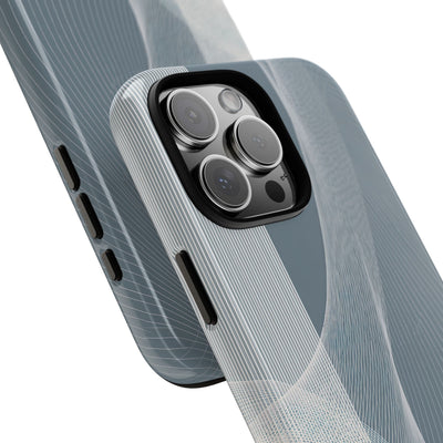 Grey Tough Phone Case for iPhone - Slate Mesh Horizon