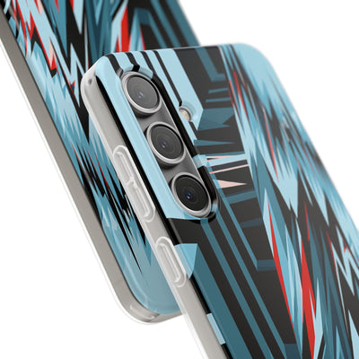 Blue Lite Phone Case for Samsung - Glitch Peak Cyan