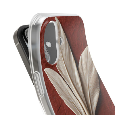Carved Ivory Plume · Lite Phone Case for iPhone ·  Red