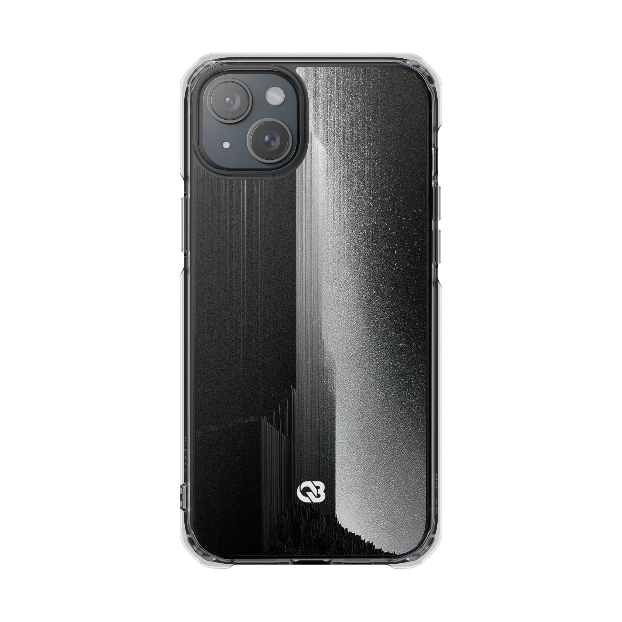 Black Impact MagSafe Phone Case for iPhone - Brutalist Pixel Monolith