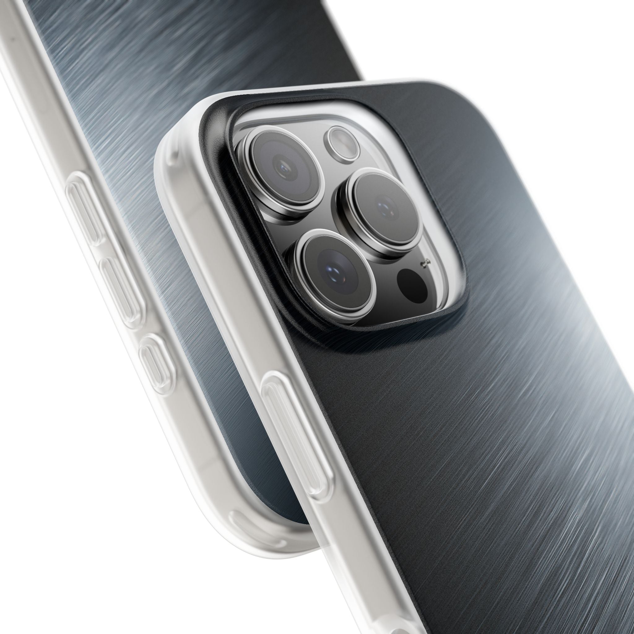 Grey Lite Phone Case for iPhone - Charcoal Brushed Steel