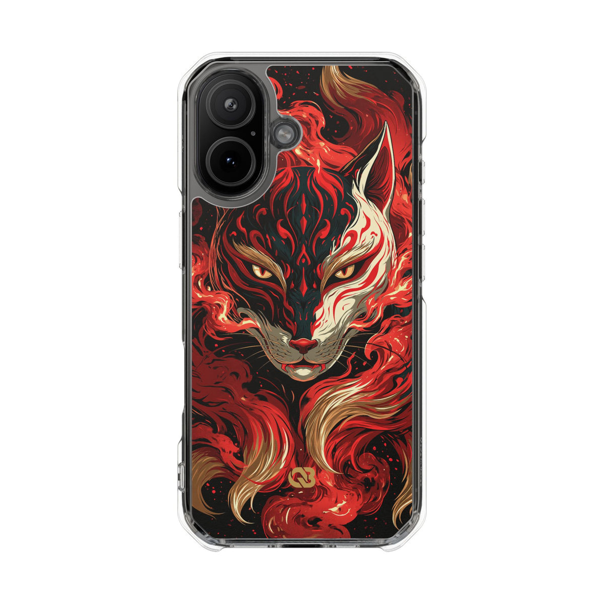 Crimson Kitsune Spirit · Clear Impact Magnetic Phone Case for iPhone · Red