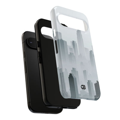 Grey Tough Phone Case for Google Pixel - Steel Mist Skyline