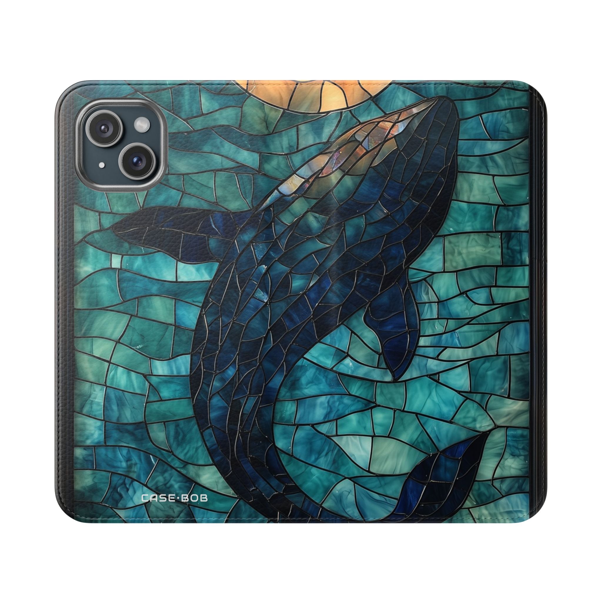Blue Whale Mosaic - iPhone 15 Plus Case - Wallet
