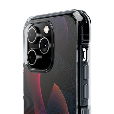 Black Impact MagSafe Phone Case for iPhone - Cobalt Crimson Flux