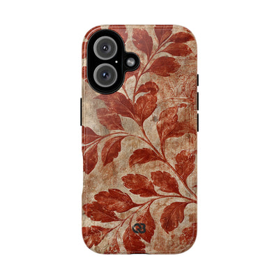 Terracotta Botanical Fresco · Tough Phone Case for iPhone · Red