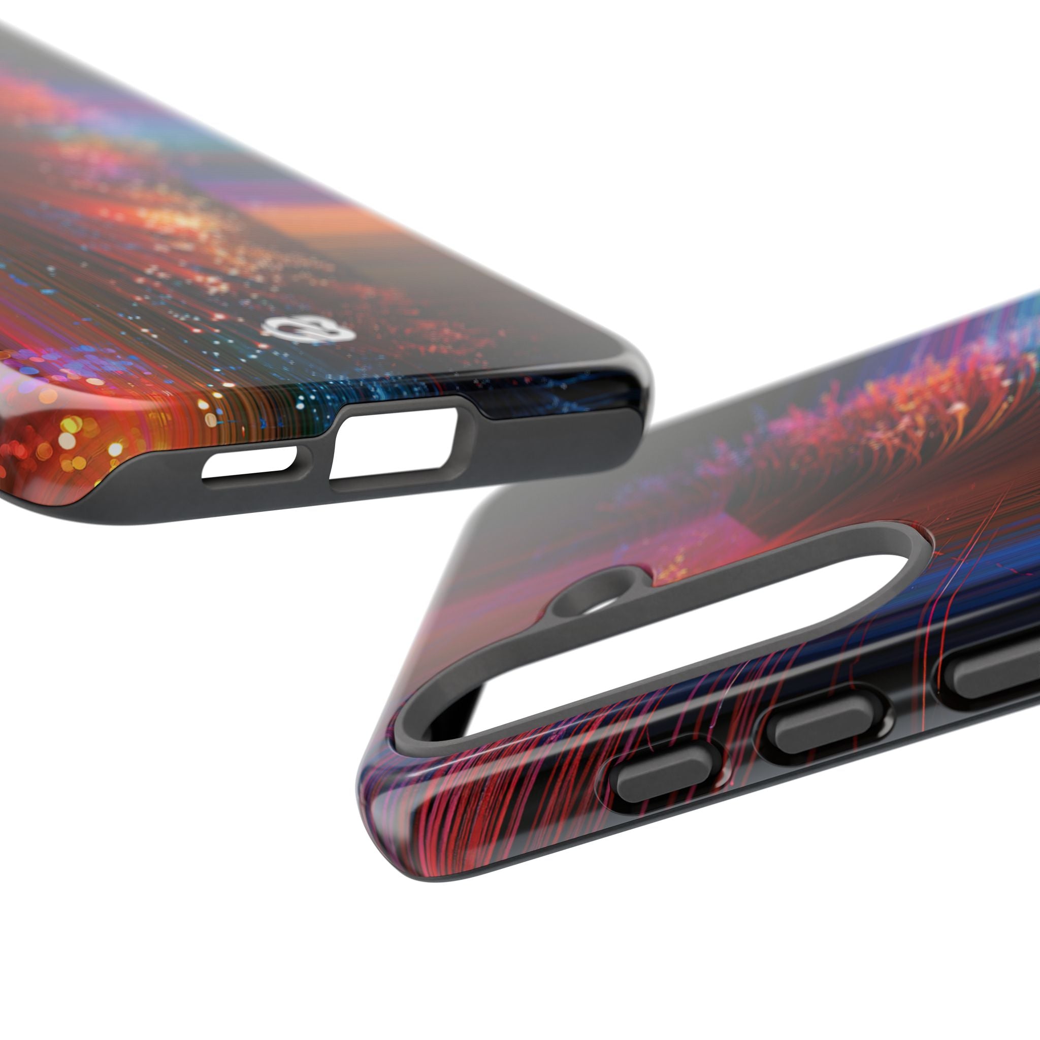 Black Tough Phone Case for Samsung - Cyber Optic Streak