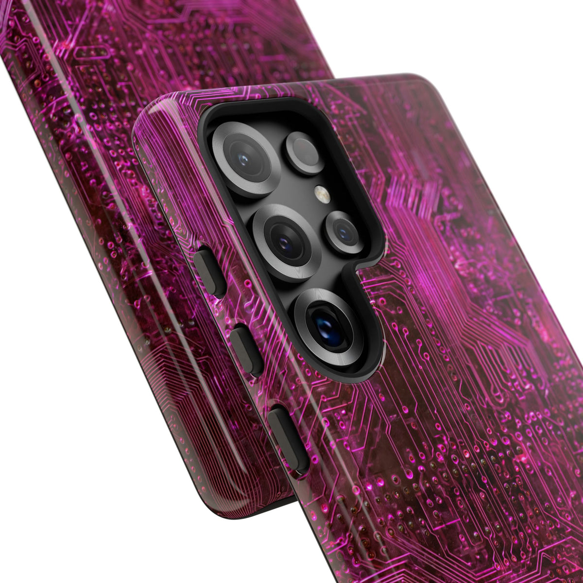 Magenta Circuit Trace · Tough Phone Case for Samsung · Pink