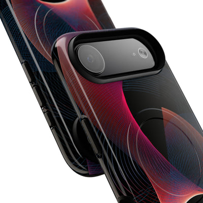 Black Tough 2.0 Magsafe Phone Case for iPhone - Cobalt Crimson Flux
