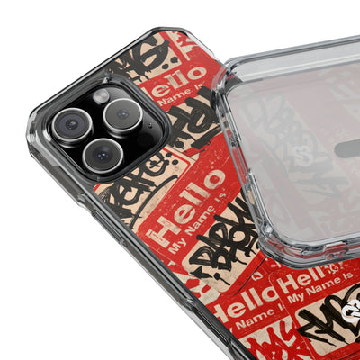 Slap Tag Collage · Clear Impact Magnetic Phone Case for iPhone · Red