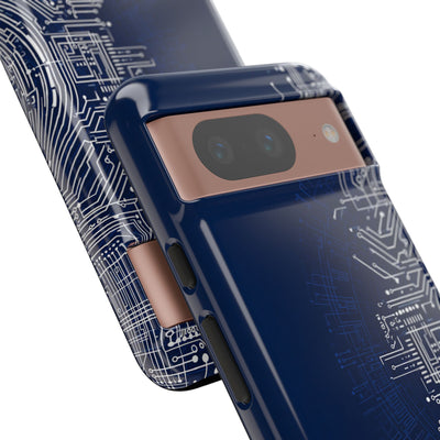 Blue Tough Phone Case for Google Pixel - Cobalt Circuit Logic